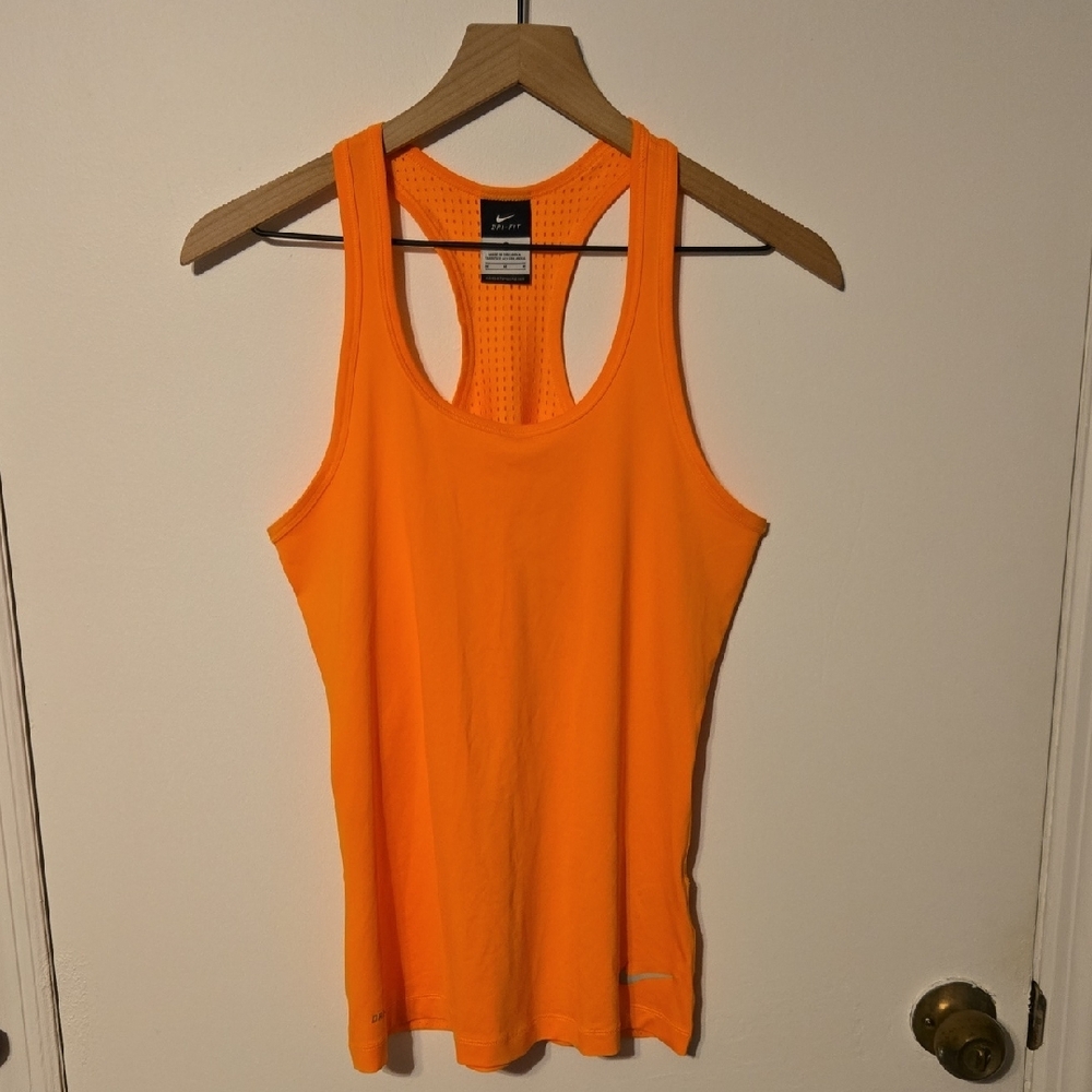 Nike Orange Fitted Tank Top Racerback